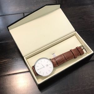 Men’s Aibi brown leather band watch